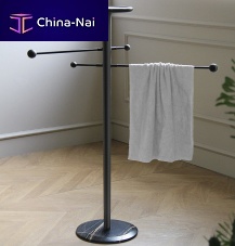 2-bar towel rack floor-standingmetalblack ash