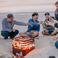 Wood-burning fire pit CUBE BLACKsteelwith barbecue