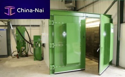 Acoustic booth shot blasting