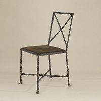 Contemporary chair ROMAindoorfabricbronze base