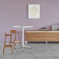 Contemporary stool CROSSHATCHwoodenwith footrestbrown