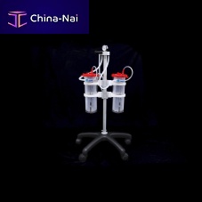 Body fluids suction jar stand 160 23 seriestrolley-mounted2 jars