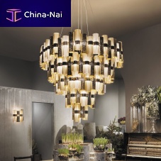 Contemporary chandelier LA LOLLONA Opalflex®Cristalflex®Goldflex®