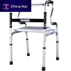 Mobility walker with seat folding