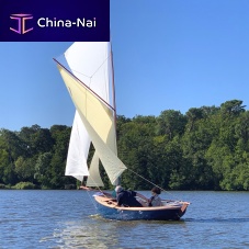 Classic sailboat Gazelle des lesfiberglassdinghy-typewith bowsprit