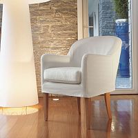 Traditional armchair OLGAfabricwith removable coverwhite
