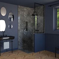 Fixed shower screen MILANrectangularfor alcovesSecurit® glass