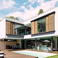 Sliding shutter SPHwoodenmetalwood look
