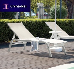 Contemporary sun lounger 901fabricaluminumstainless steel