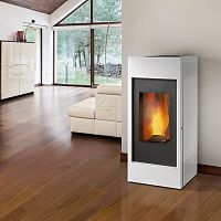 Pellet boiler stove VISUAL XWwoodcontemporarysteel