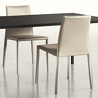 Contemporary chair MAINindoorleatherleather base