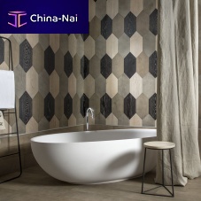 Bathroom tile DAMASCOwallwoodenhexagonal