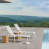 Contemporary sun lounger SPAteakaluminumcommercial
