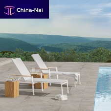 Contemporary sun lounger SPAteakaluminumcommercial