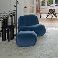 Contemporary fireside chair PUKKAfabricwith footrestwith removable cover