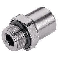 Pneumatic fitting 628 screw-inpush-innickel-plated brass
