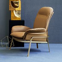 Contemporary armchair ELECTA RELAXleatherfull-grain leatherbeech