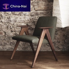Contemporary armchair LIBERAfabricleatherwooden