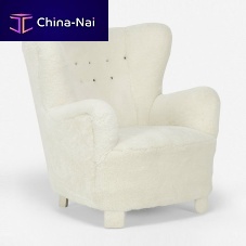 Contemporary armchair PUFYfabricwhitewith armrests