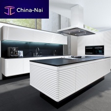 Contemporary kitchen LA CURAlacquered woodislandhandleless