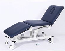 Electric massage table 3Eon casterswith adjustable height backrest3-section