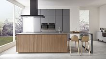 Contemporary kitchen GRIS TORMENTA OLMO NATURwoodenislandhandleless