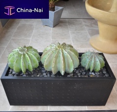 Metal planter rectangularcontemporaryoutdoor