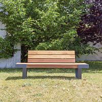 Contemporary garden bench WADE : 620woodenironwith backrest