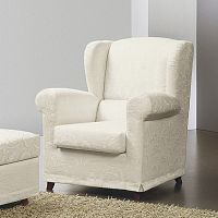Traditional armchair AKKA / CONTEAfabricwoodenwith footrest