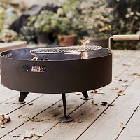 Wood-burning fire pit GRL101stainless steelroundblack