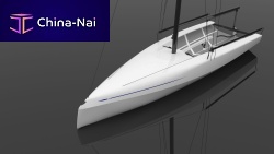 Racing sailboat ClubSwan 28one designlifting keelwith bowsprit