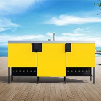 Outdoor kitchen TRIAcontemporarystainless steelisland
