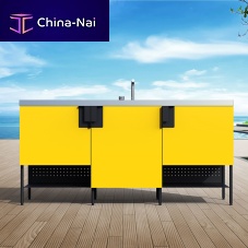 Outdoor kitchen TRIAcontemporarystainless steelisland