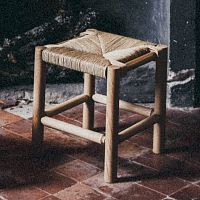 Rustic stool FERDINANDoakstraw