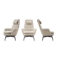 Contemporary armchair Caratosfabricleathercast aluminum
