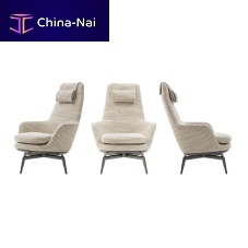 Contemporary armchair Caratosfabricleathercast aluminum