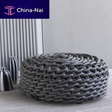 Contemporary pouf REBELSneoprene®roundhandmade