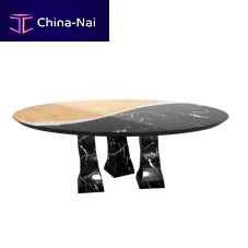 Marble dining table SOLEIL DININGcontemporarymarble baseelliptical