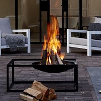 Wood-burning fire pit SLIDEsteelwith barbecue