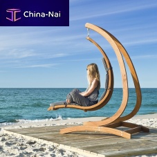 Wooden garden swing seat WAVEfor hotelfor officefor public building