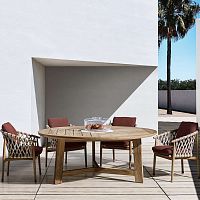 Contemporary dining table Ginestrasolid woodteakporcelain stoneware