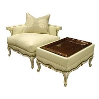 Traditional armchair LE PHILOSOPHEleathercornerwhite