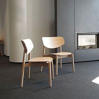 Contemporary lounge chair FIZZ fabricleatherwood veneer