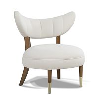 Contemporary fireside chair TAUROfabricwingwhite