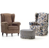 Traditional armchair ALICUDIleatherfabricbergere