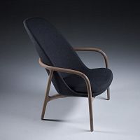 Contemporary armchair NEVAleatherfabricoak